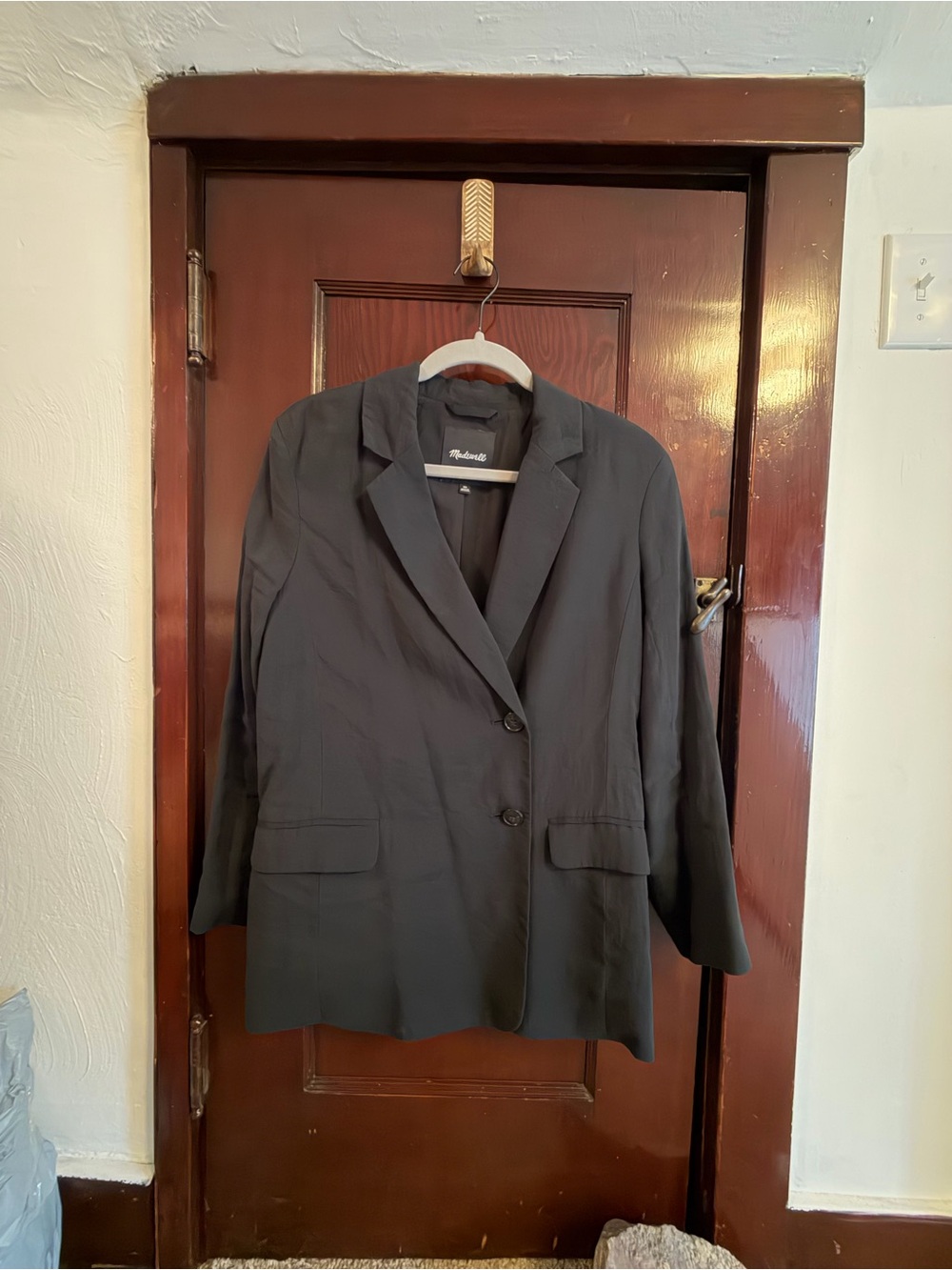 Madewell Women's Black Double-Breasted Blazer
